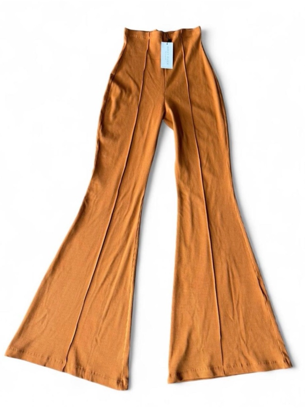 Ripley Rader High Waist Flare Pants Rust NWT Wide Leg Knit Pull On Size 3